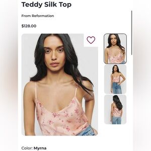 Reformation Teddy Silk Top